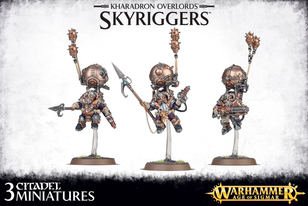 Games Workshop Warhammer Age Of Sigmar – 3 Skywardens / Endrinriggers – Kharadron Overlords, NEW On Sprue