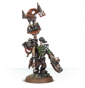 Ork Nob With Waaagh! Banner (Resin / Plain Packaging)
